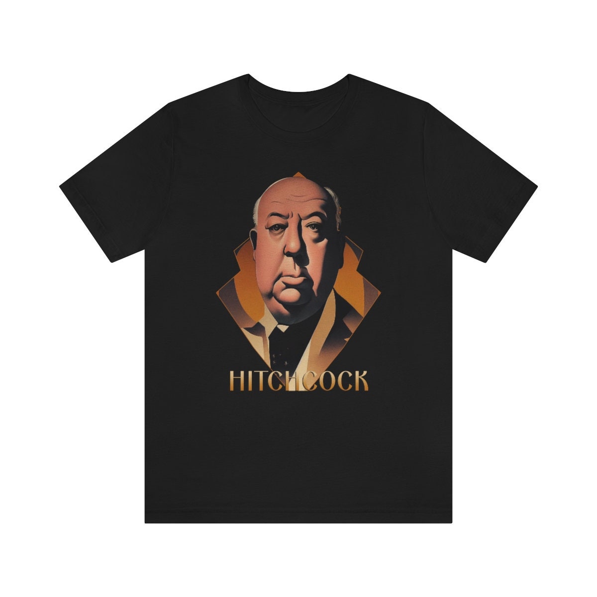 Classic Movie Shirt, Alfred Hitchcock Art Deco T-Shirt, Film Director Tee, Suspense Cinema Gift