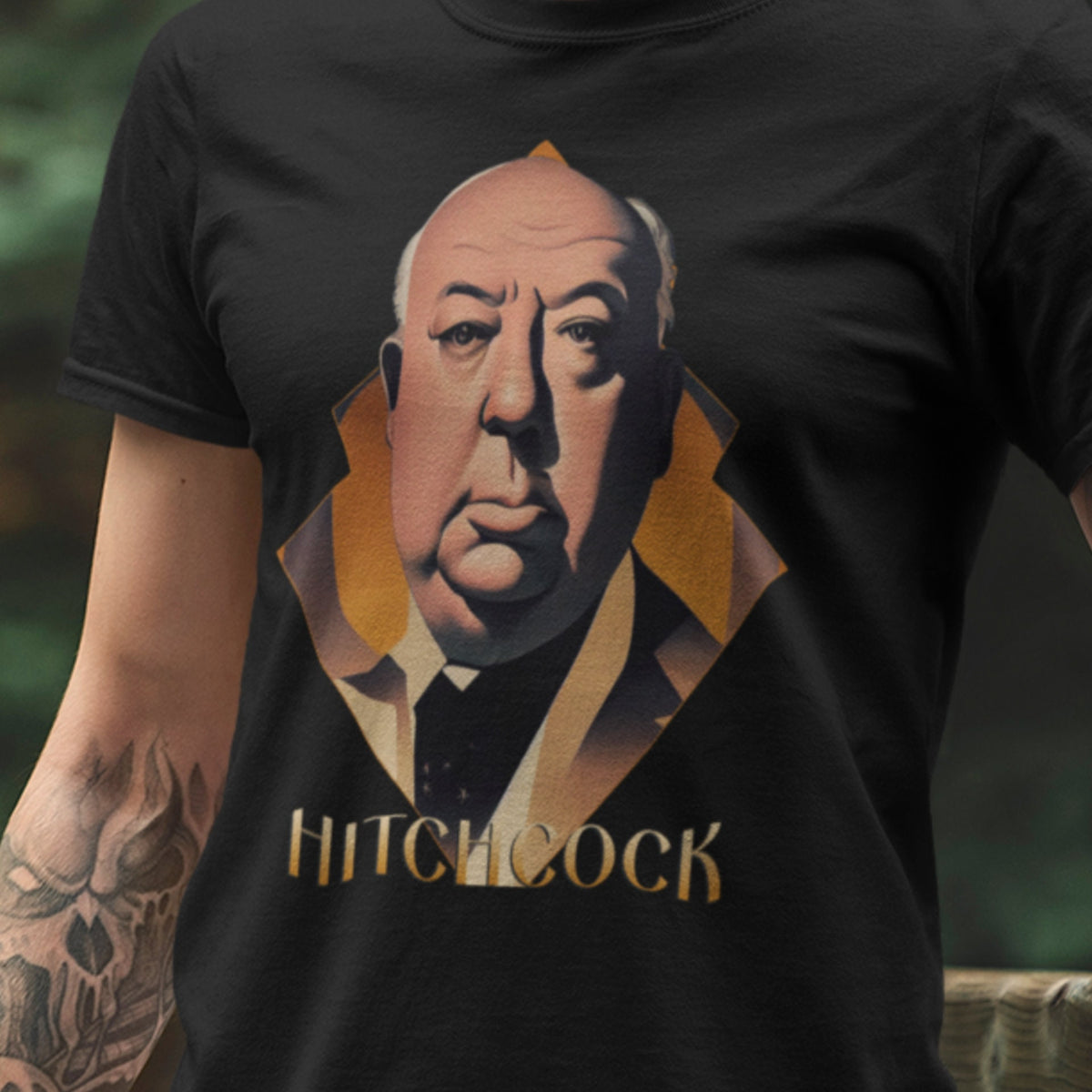 Classic Movie Shirt, Alfred Hitchcock Art Deco T-Shirt, Film Director Tee, Suspense Cinema Gift