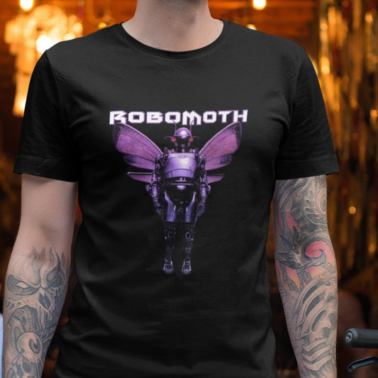 Mothman Tee, Cyberpunk Cryptid T-Shirt, Robot Mothman Sci Fi Parody Shirt, Cryptozoology Gift