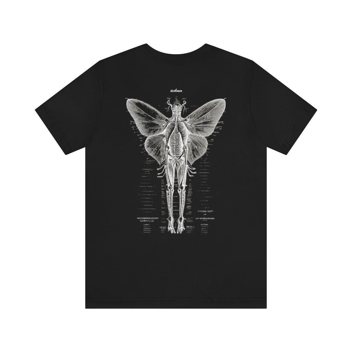 Cryptozoology Shirt, Mothman Arcane Anatomy Two Sided T-Shirt, Cryptid Monster Tee, Horror Gift