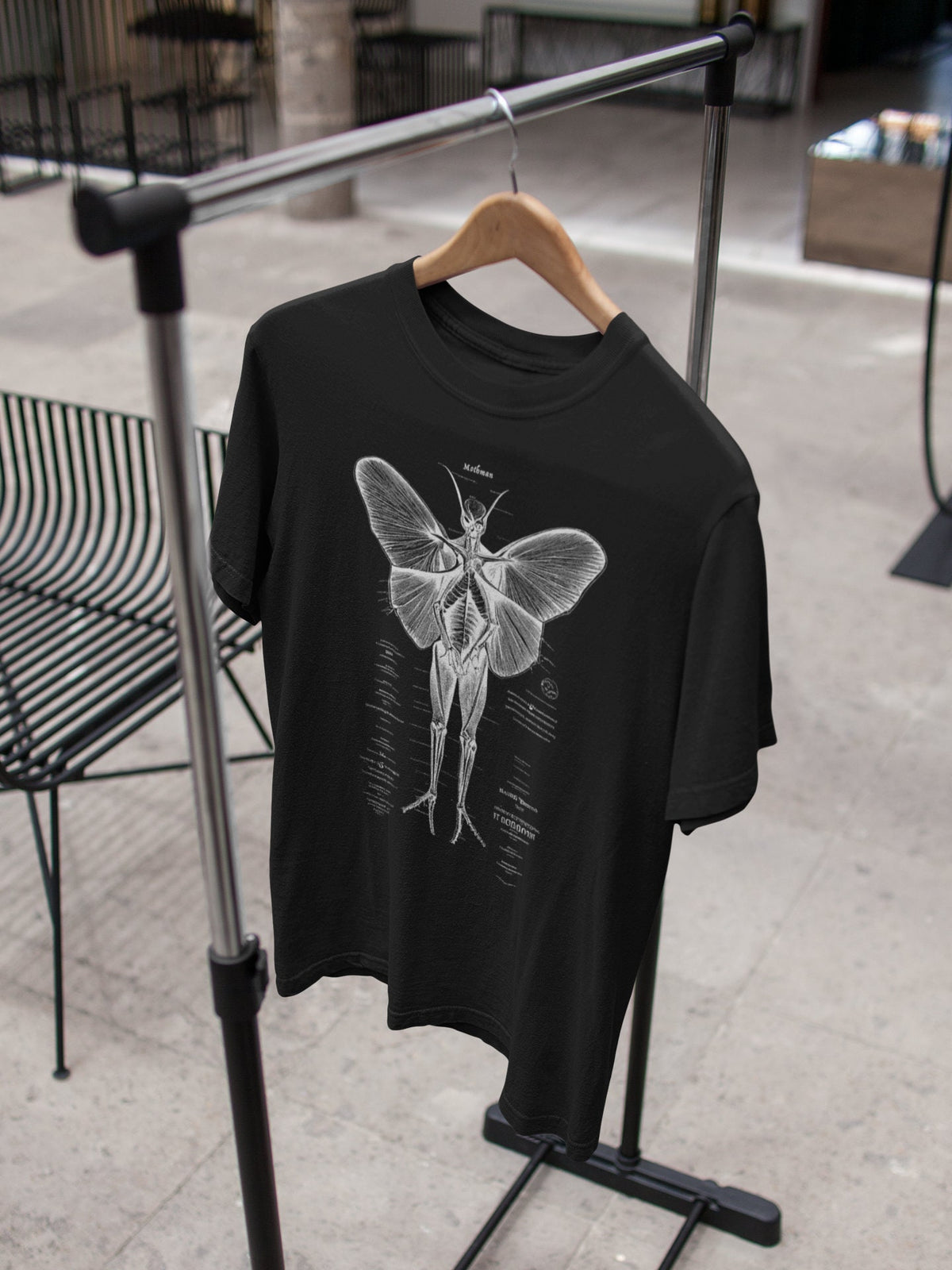 Cryptozoology Shirt, Mothman Arcane Anatomy Two Sided T-Shirt, Cryptid Monster Tee, Horror Gift