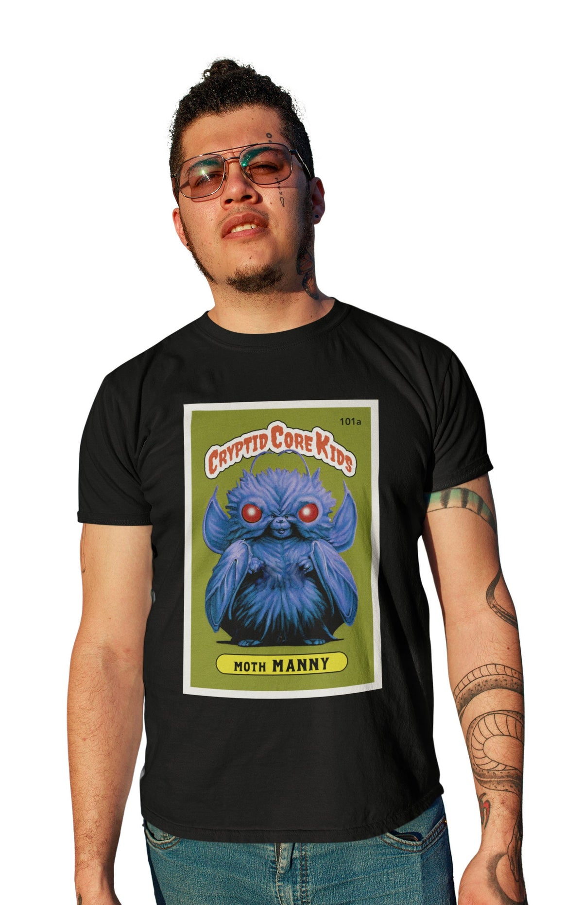 Mothman Tshirt, Funny Cryptid Trading Card Tee, Moth Man Cryptozoology Gift, Cryptidcore Clothing