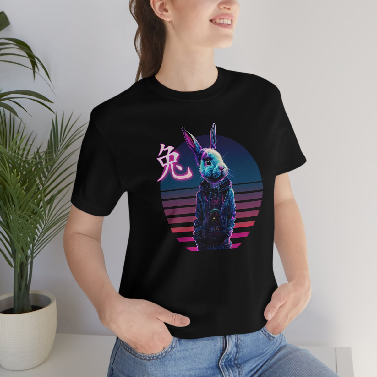 Rabbit Shirt, Vaporwave Cyberpunk Bunny Tee, Year of the Rabbit Pastel Goth Gift