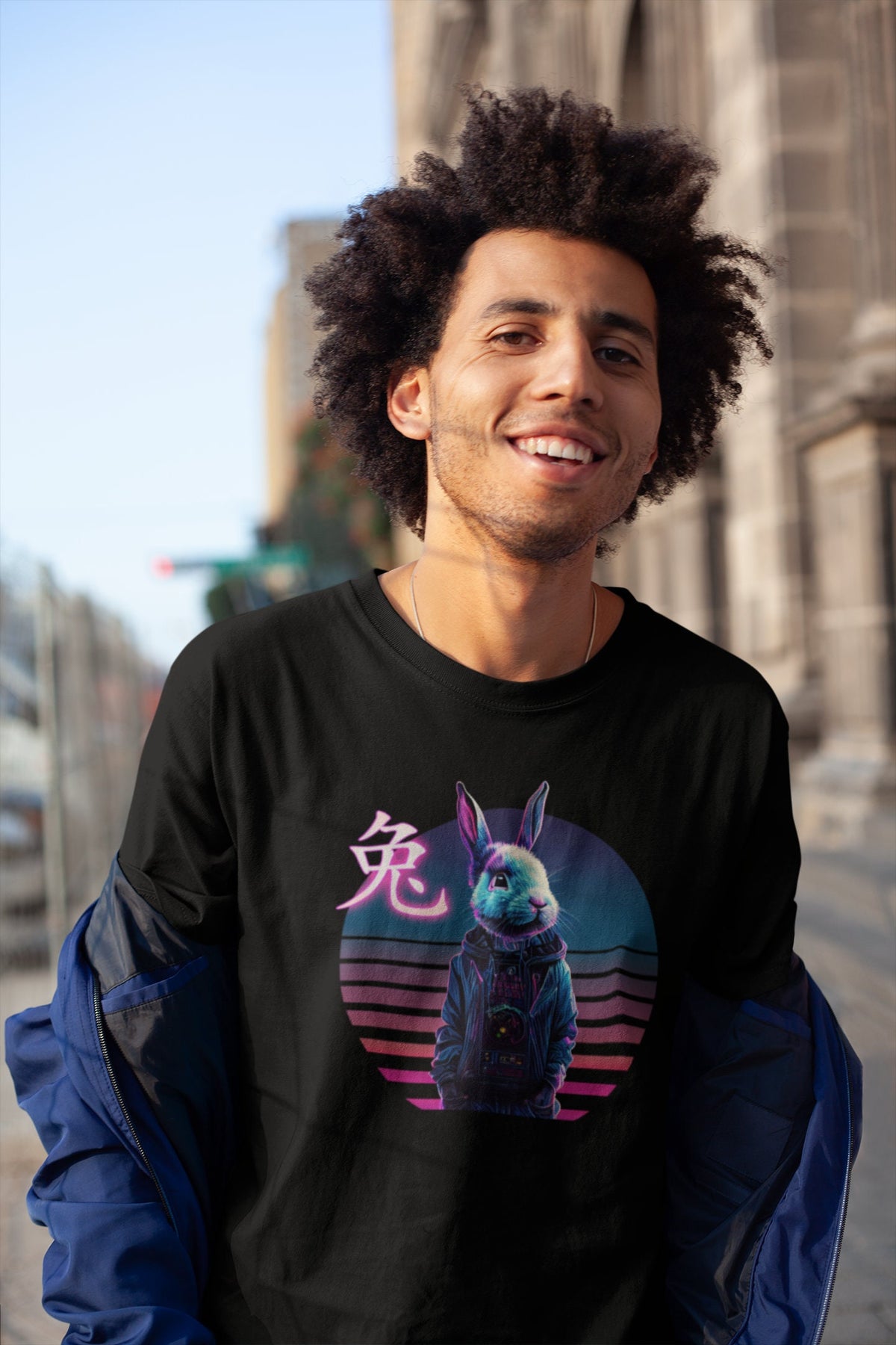 Rabbit Shirt, Vaporwave Cyberpunk Bunny Tee, Year of the Rabbit Pastel Goth Gift