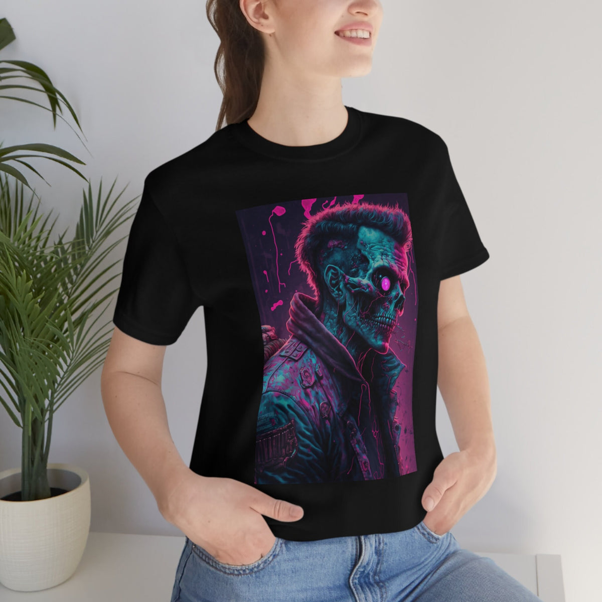 Zombie Shirt, Vaporwave Cyberpunk Undead T-Shirt, Synthwave 80s Retro Horror Gift