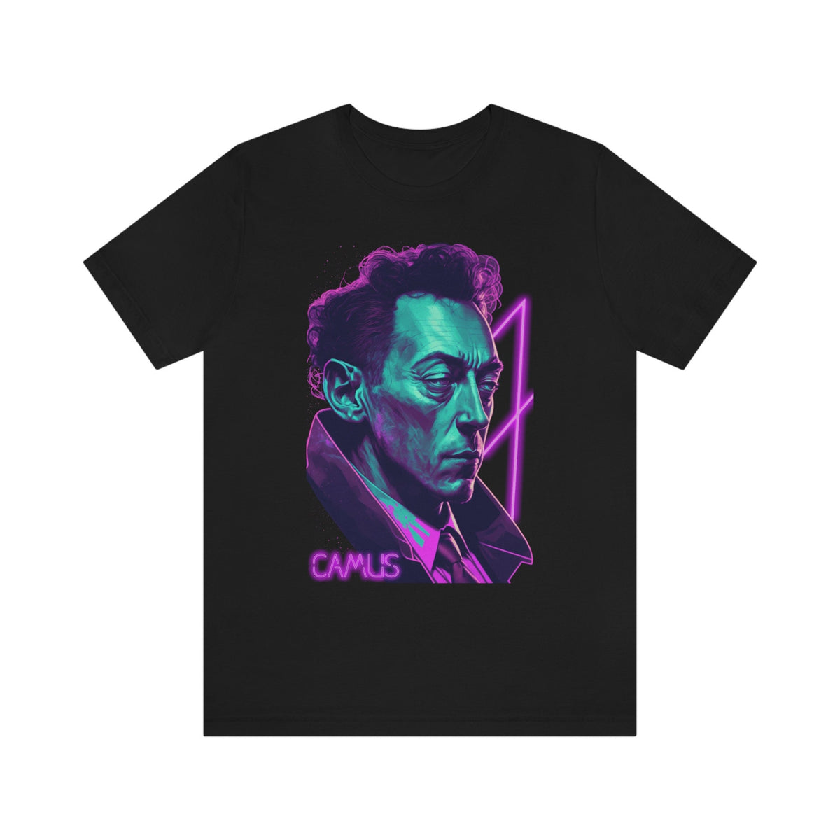 Albert Camus Vaporwave Cyberpunk T-Shirt | Writer Author Teeshirt | Pastel Goth Shirt | Synthwave Gift 80s retro futuristic Sci Fi Reader