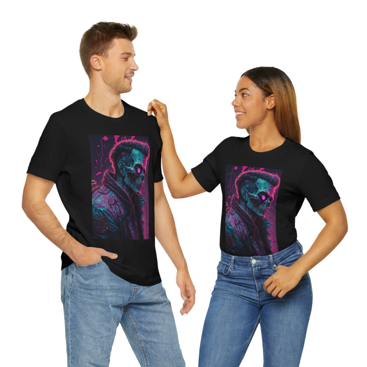 Zombie Shirt, Vaporwave Cyberpunk Undead T-Shirt, Synthwave 80s Retro Horror Gift