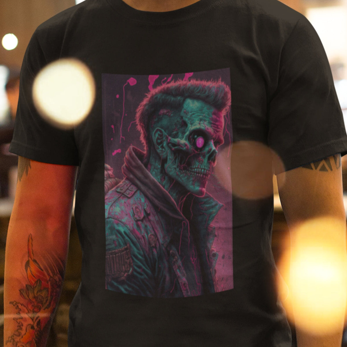 Zombie Shirt, Vaporwave Cyberpunk Undead T-Shirt, Synthwave 80s Retro Horror Gift