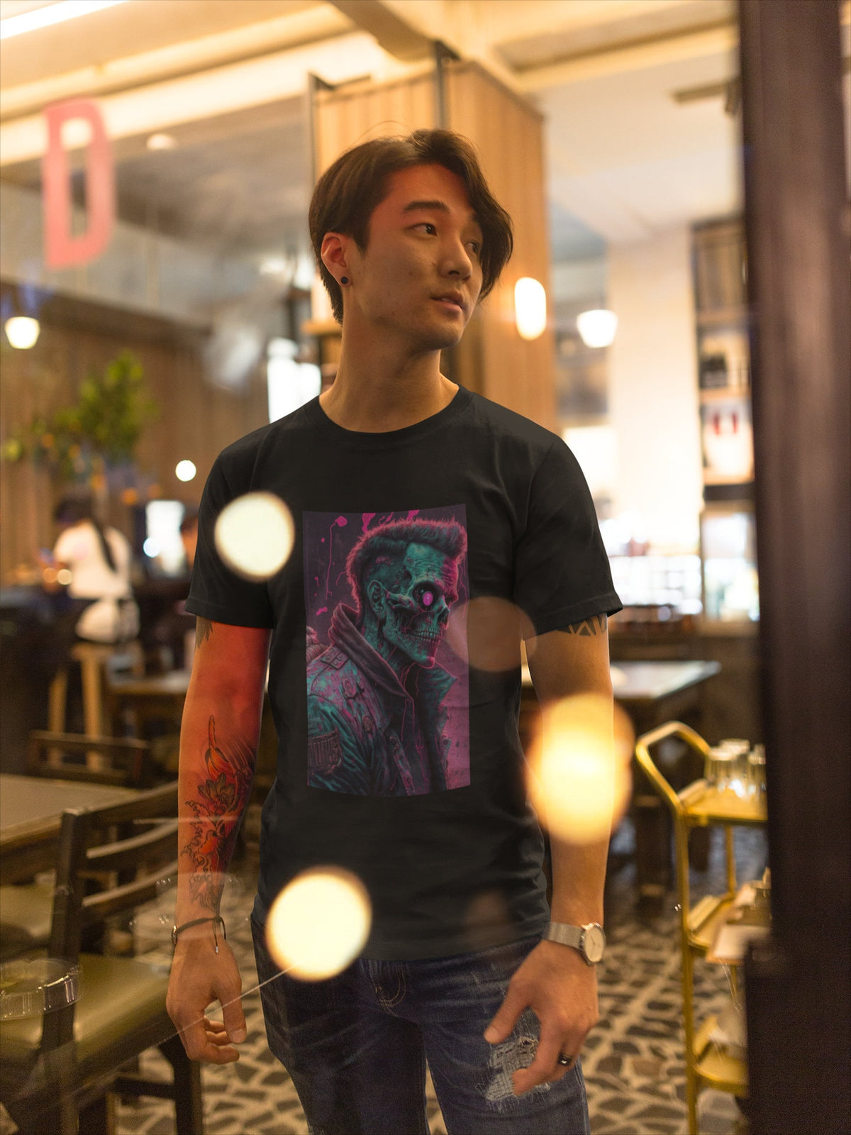 Zombie Shirt, Vaporwave Cyberpunk Undead T-Shirt, Synthwave 80s Retro Horror Gift