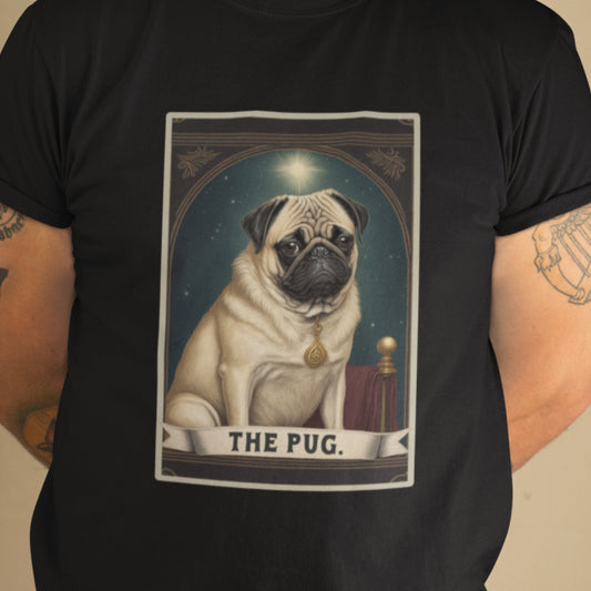 Pug Shirt, Dog Tarot Card T-Shirt, Funny Pug Lover Tee, Goth Dog Mom Gift