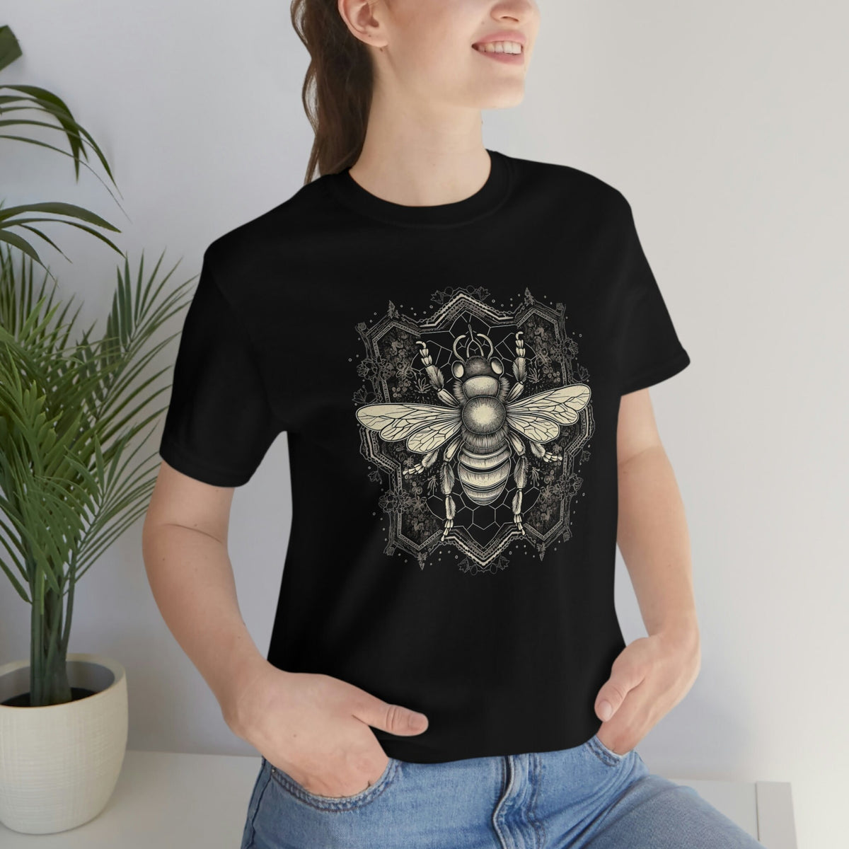 Bee Design T-Shirt | Insect Teeshirt | Goth Shirt | Pagan Clothing | Witch Occult Gift | Vintage Style Fashion