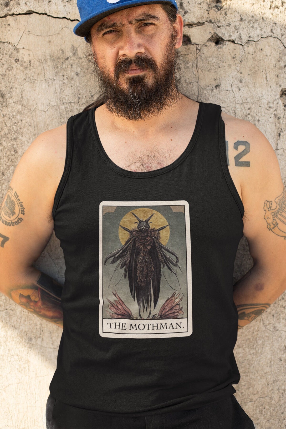 Mothman Tank Top, Cryptid Tarot Card Tanktop, Goth Cryptozoology Gift, Mothman Is Real Tee