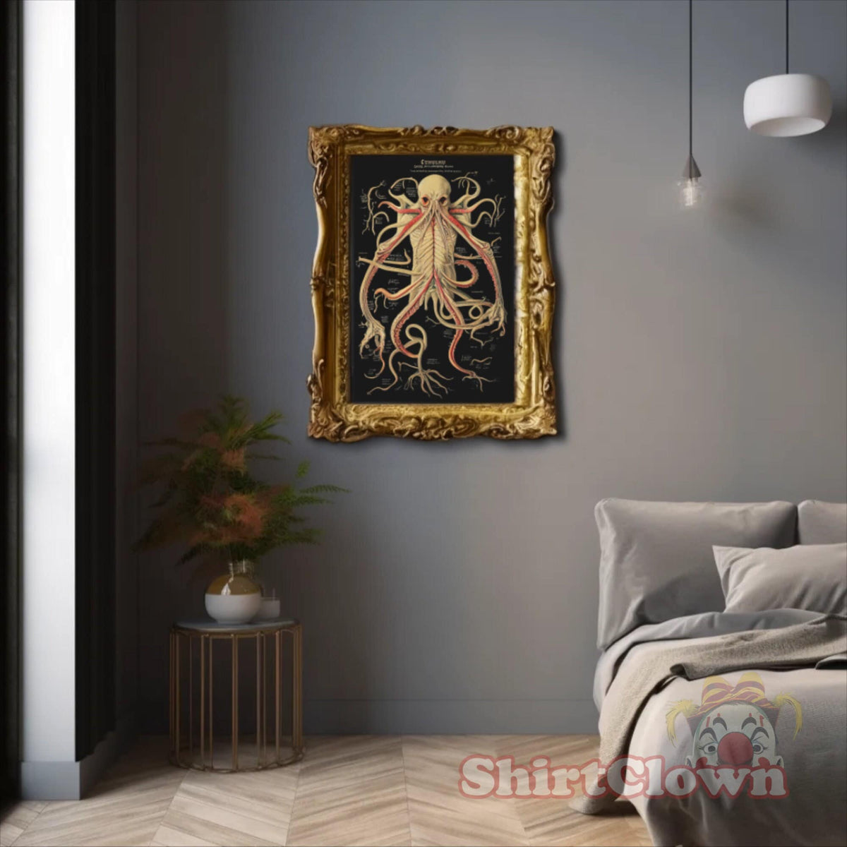 Cthulhu Poster, HP Lovecraft Art Print, Cosmic Horror Anatomy Wall Art, Elder God Decor
