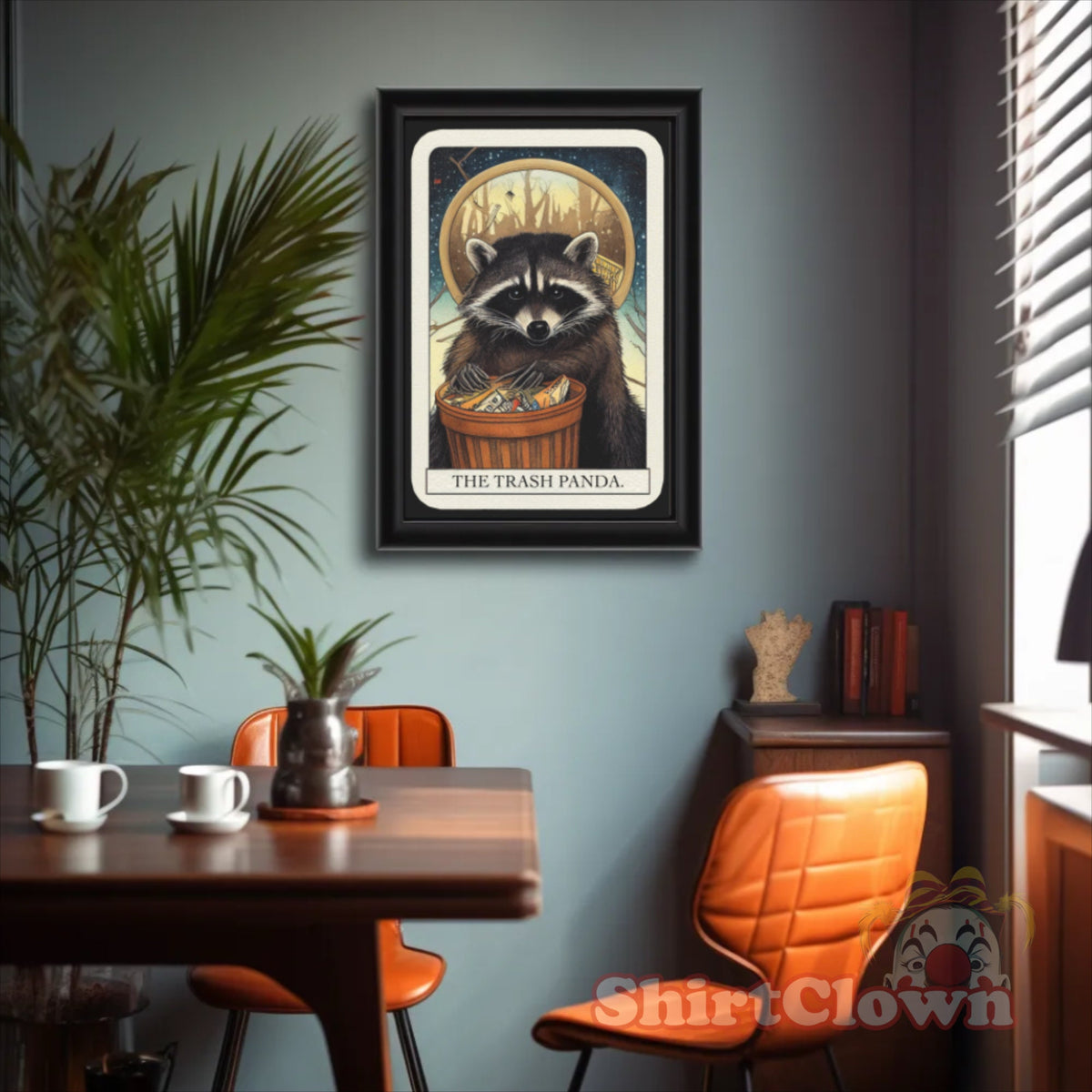 Raccoon Art Print, Trash Panda Tarot Card Poster, Goblincore Wall Art, Funny Raccoon Gift