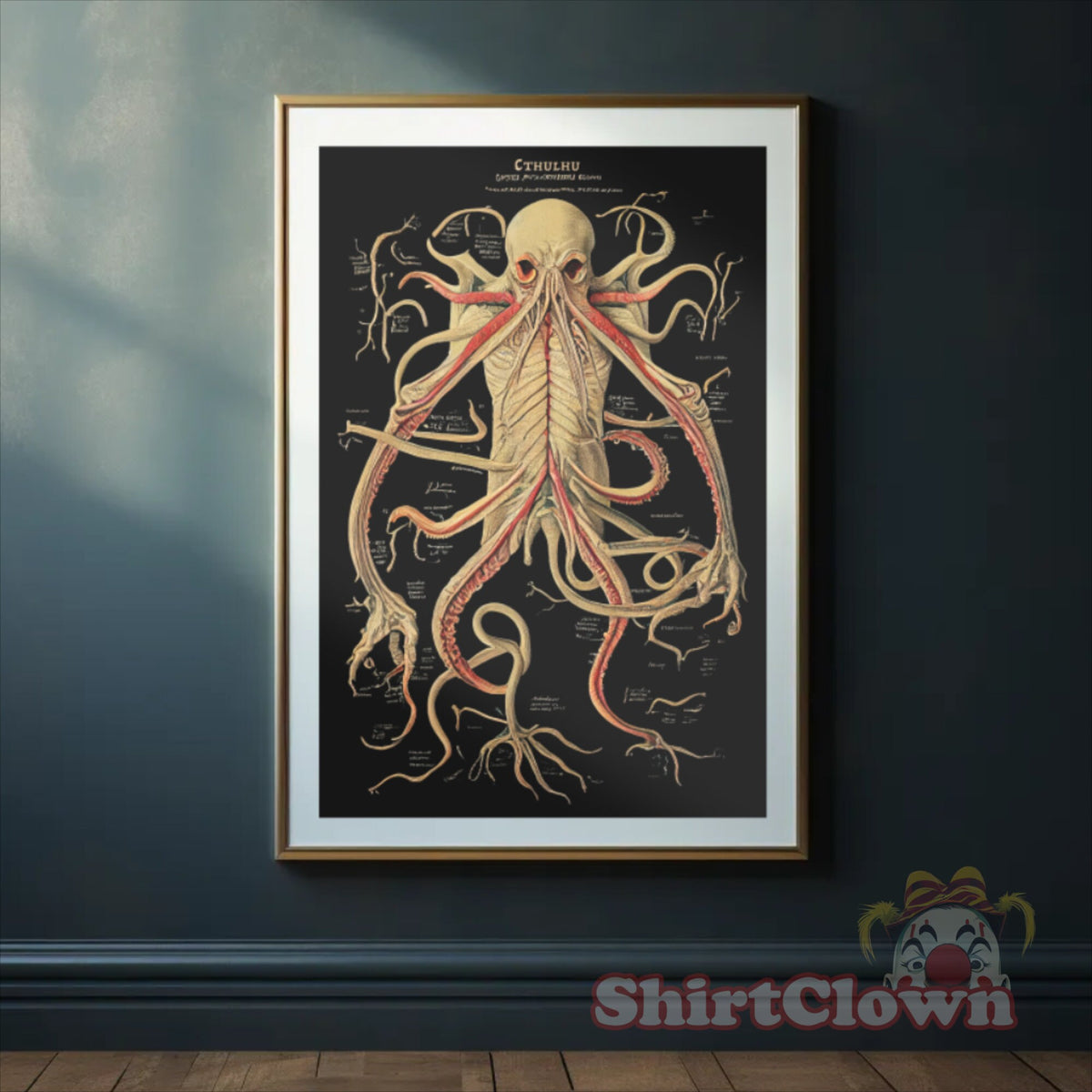 Cthulhu Poster, HP Lovecraft Art Print, Cosmic Horror Anatomy Wall Art, Elder God Decor