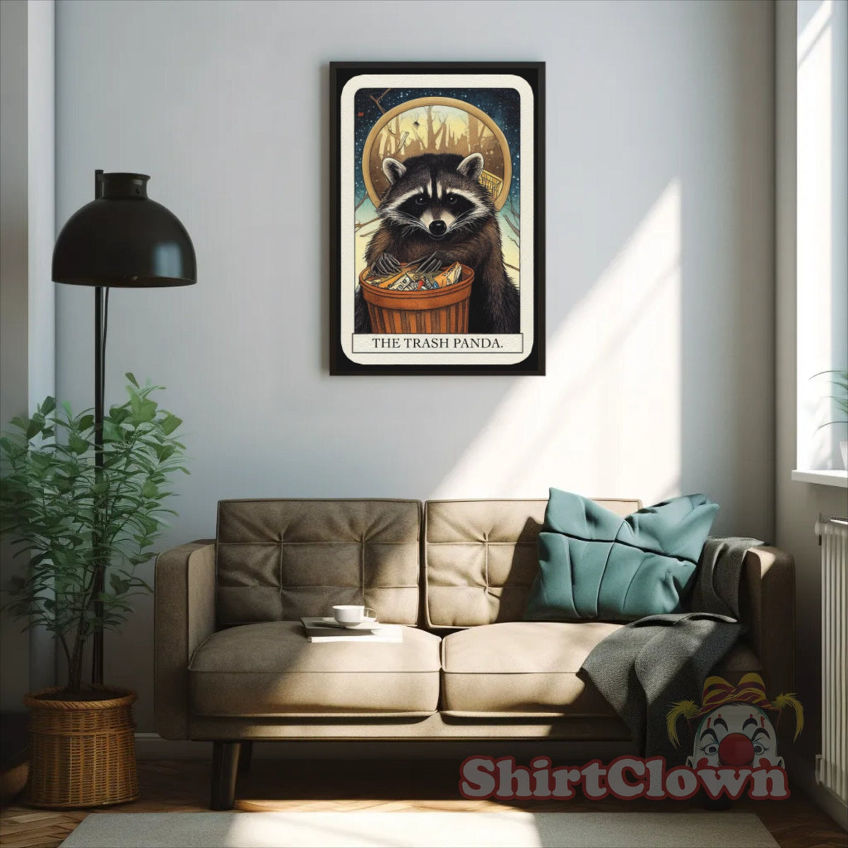 Raccoon Art Print, Trash Panda Tarot Card Poster, Goblincore Wall Art, Funny Raccoon Gift