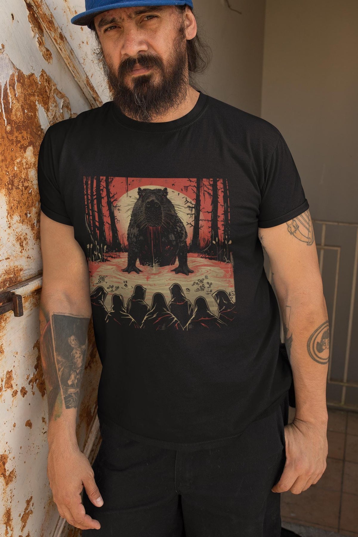 Capybara Shirt, Occult Cult T-Shirt, Funny Weird Animal Tee, Goth Capybara Lover Gift