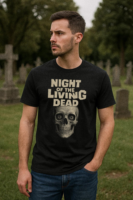Zombie Tshirt, Classic Horror Skull Tee, Cult Zombie Movie Shirt, Vintage Graveyard Gift