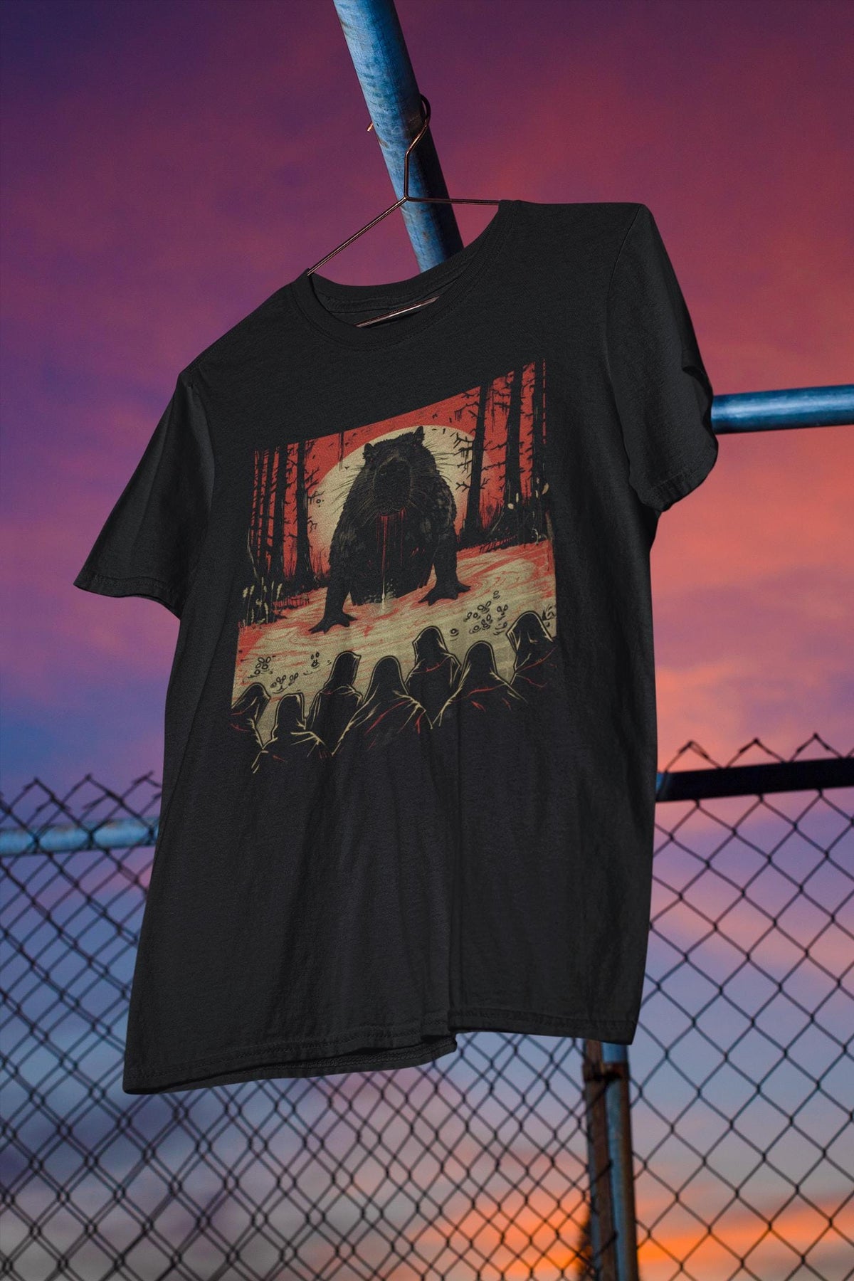 Capybara Shirt, Occult Cult T-Shirt, Funny Weird Animal Tee, Goth Capybara Lover Gift