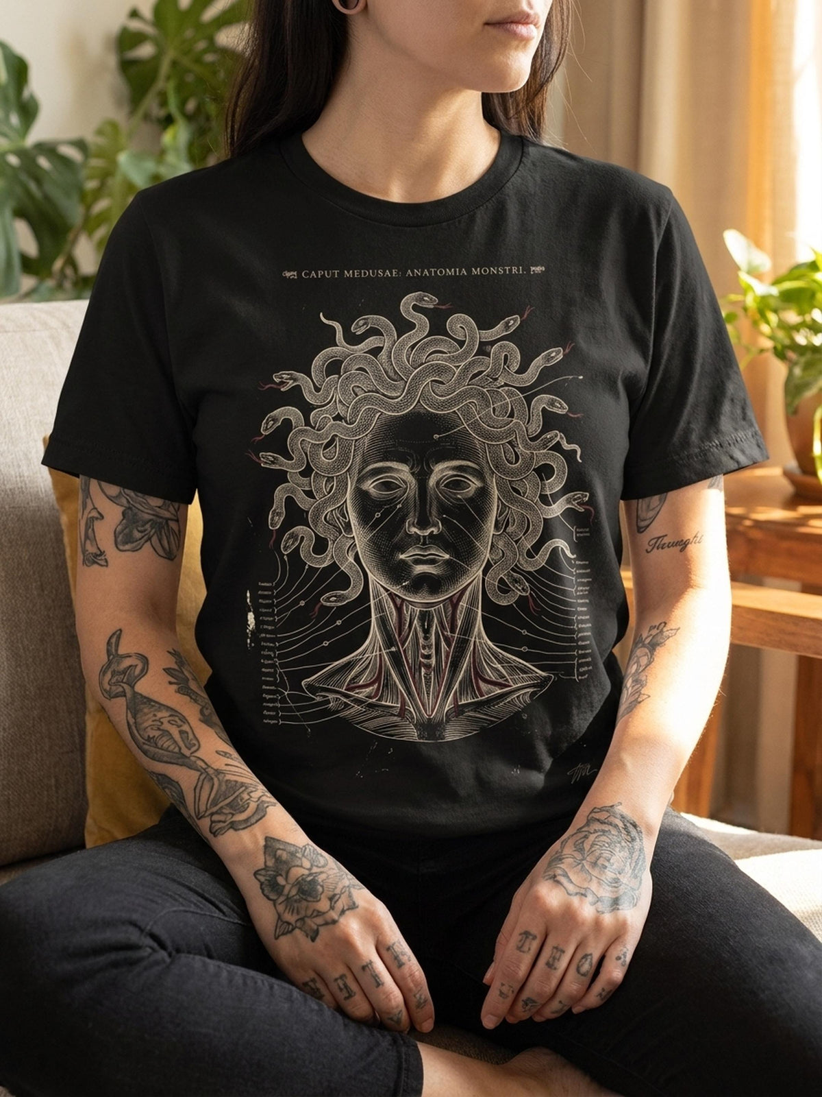 Medusa Shirt, Caput Medusae Anatomy Tee, Gorgon Greek Mythology Shirt, Gothic Occult Art Gift