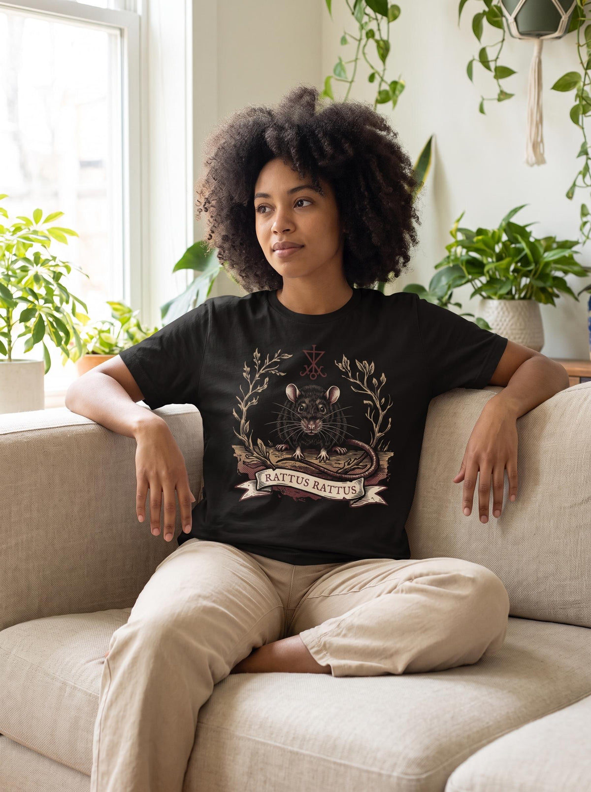 Rat Shirt, Rattus Rattus Tee, Alchemical Occult T-Shirt, Naturalist Specimen Gift, Dark Academia Goth Shirt