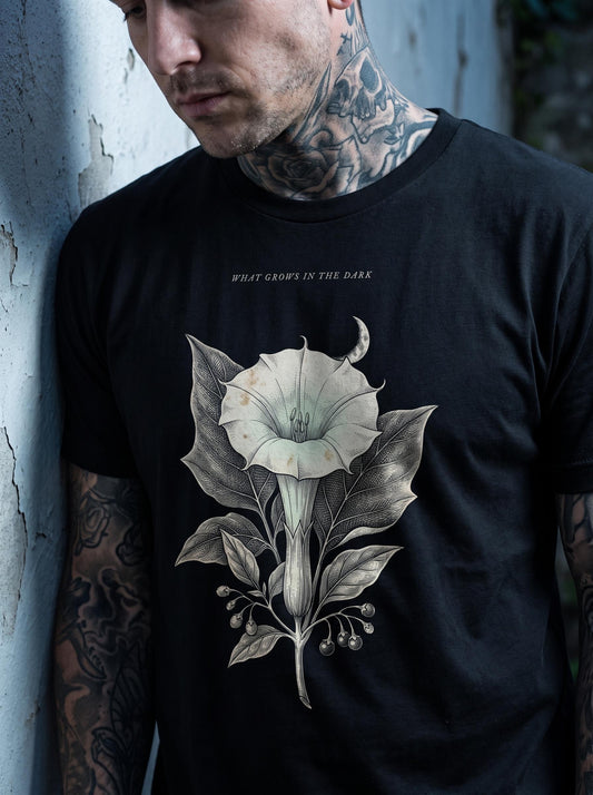 Datura Shirt, Poison Garden Botanical Tee, Witchy Cottagecore T-Shirt, Gothic Plant Lover Gift, Occult Nightshade Shirt