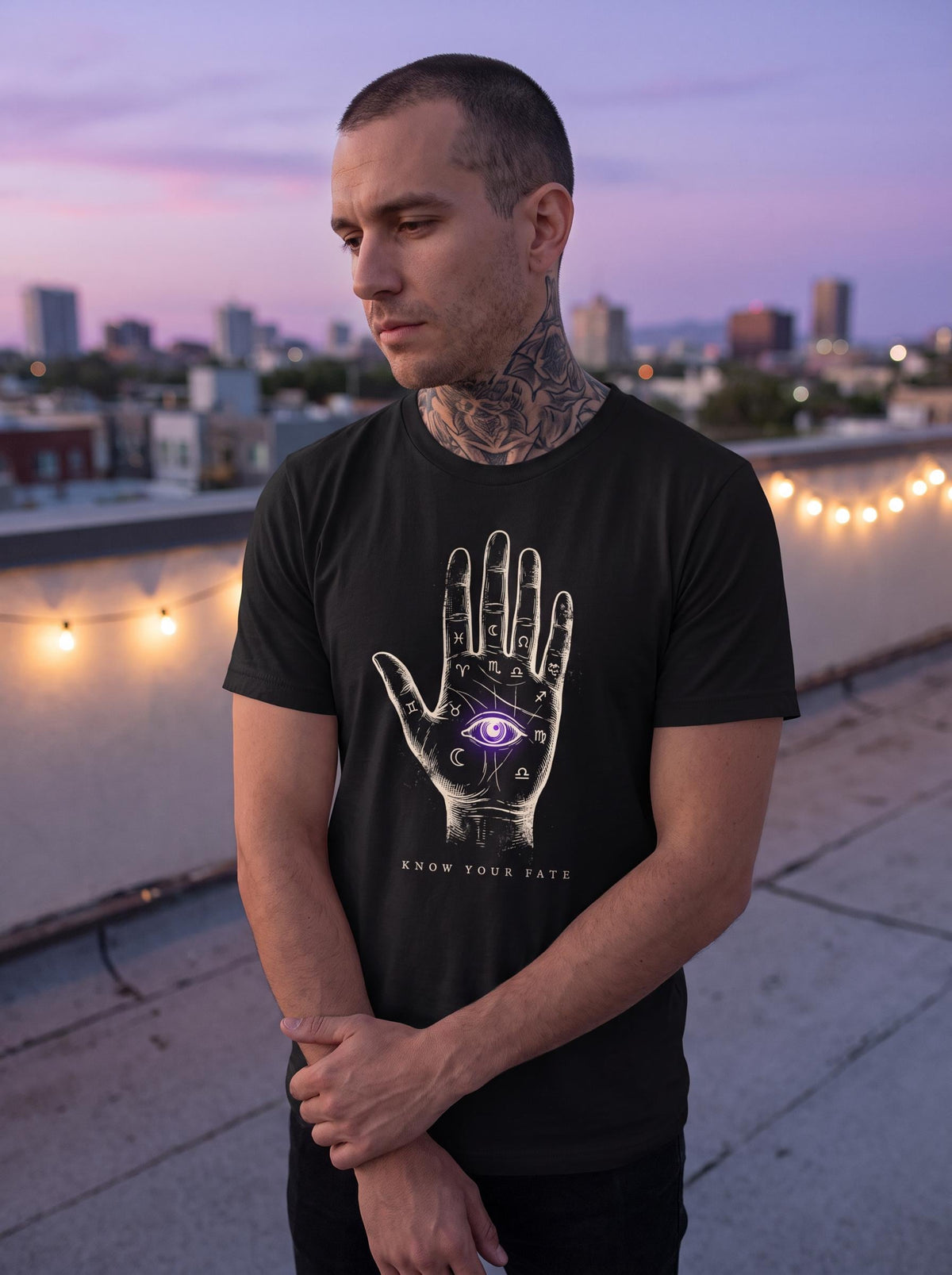 Palmistry Hand Tee, Know Your Fate Astrology Shirt, Occult Zodiac All Seeing Eye, Mystical Tarot Goth Clothing
