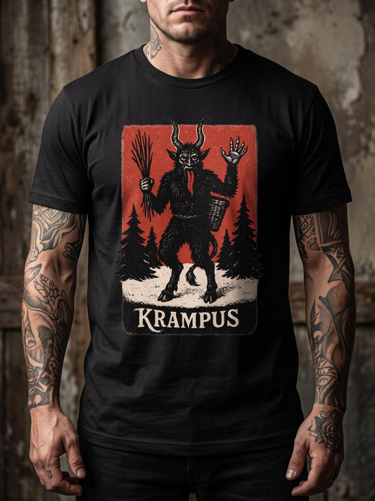 Krampus Shirt, Alpine Christmas Demon Tee, Krampusnacht Folk Horror Shirt, Dark Christmas Gothic Gift