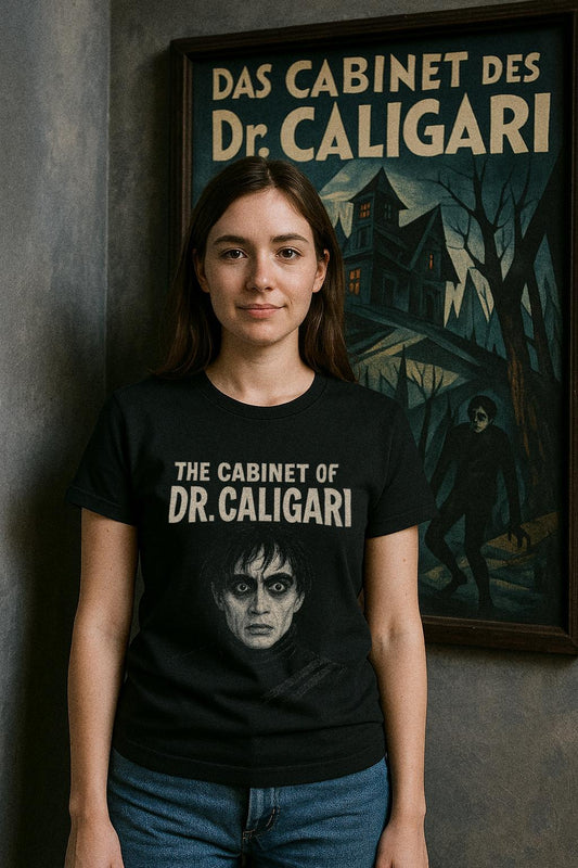 Silent Film T Shirt, Dr Caligari Tee, Vintage Horror Movie Shirt, German Expressionism Gift