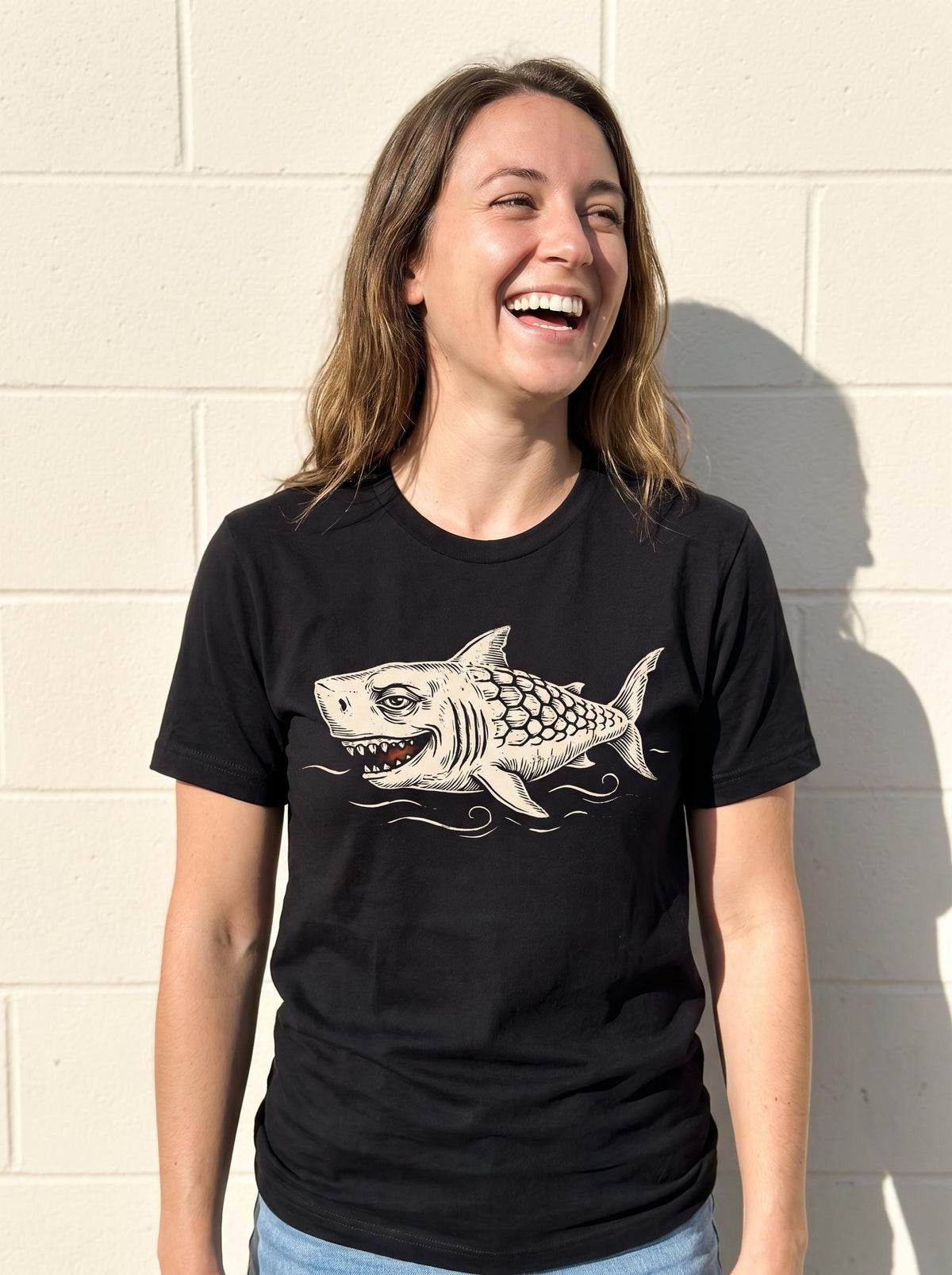 Medieval Shark Shirt, Sea Dogge Bestiary Tee, Weird Medieval Art T-Shirt, Funny Marginalia Gift, Dark Academia Shark Shirt