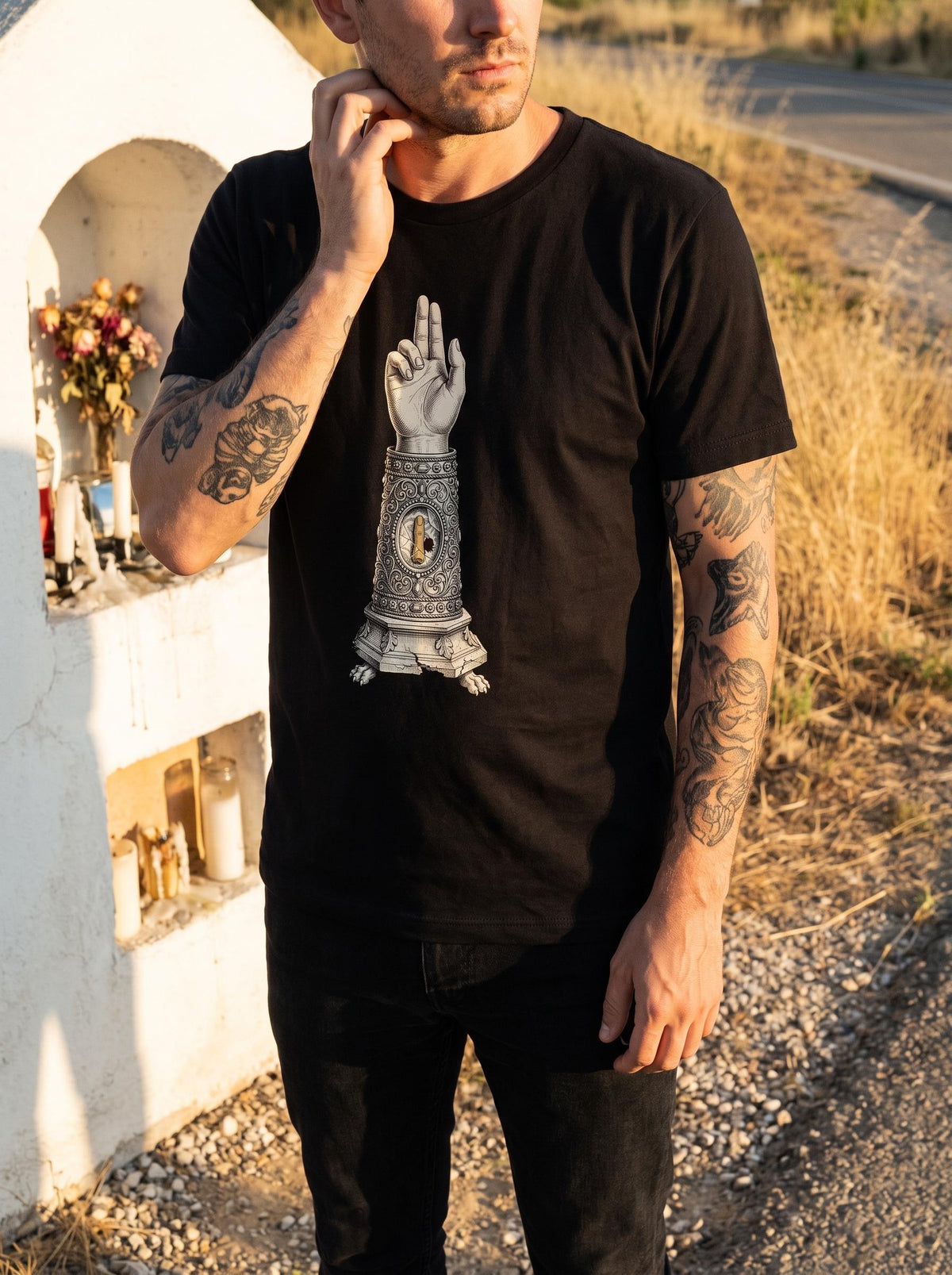 Reliquary Shirt, Saint Relic Bones Tee, Gothic Catholic Occult T-Shirt, Dark Academia Macabre Gift, Memento Mori Shirt